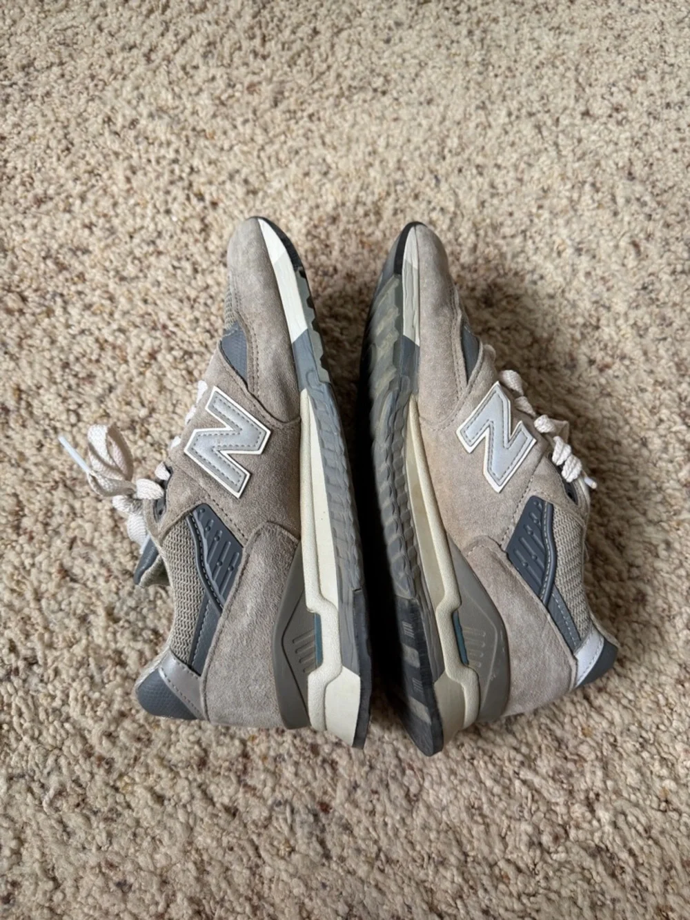 Classic Grey New Balance Sneakers, Made in USA 998 Core, Women’s 8 (Men’s 6.5)